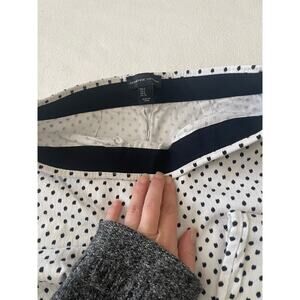 Adrienne Vittadini Elastic waist polka dot trouser pants sz2 career stretch